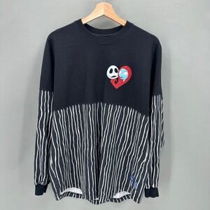 Disney The Nightmare Before Christmas Spirit Jersey Womens M Black White Stripes